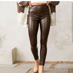 Joie Faux Leather Black Stretch Pants Leggings